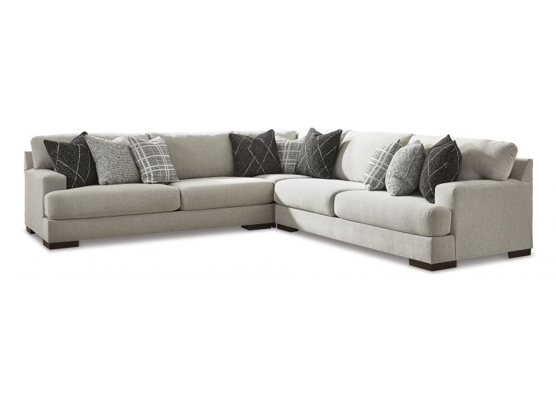 5 Seater Modular L-Shape Sofa in Fabric with Reversible Cushions - Quanda